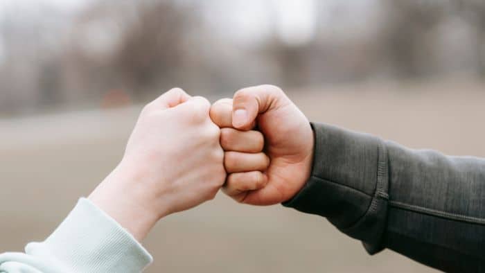 fist bump hand gesture