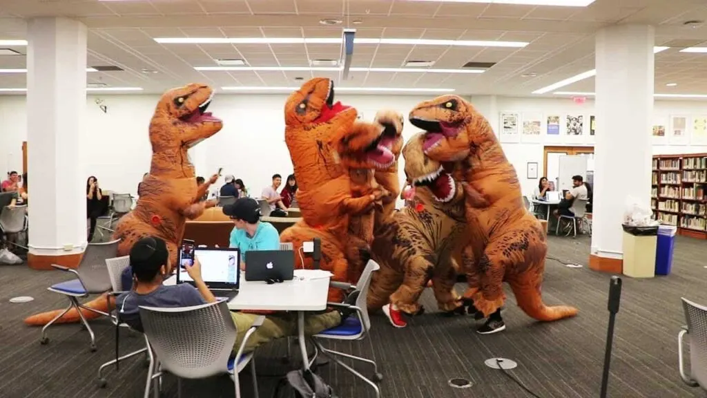 dinosaur senior high school prank